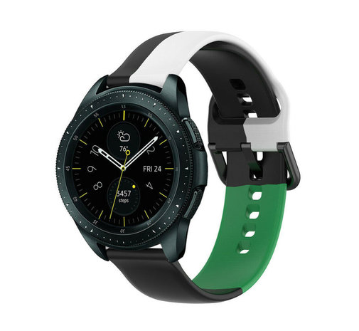 Strap-it Strap-it Strap-it Bracelet triple sport Samsung Galaxy Watch 42mm (noir-blanc-vert) Strap-it Strap-it Strap-it Bracelet triple sport Samsung Galaxy Watch 42mm (noir-blanc-vert)