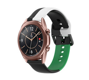 Strap-it Bracelet triple sport Samsung Galaxy Watch 3 41mm (noir-blanc-vert)