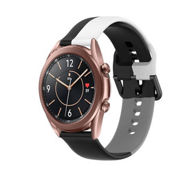 Strap-it Bracelet triple sport Samsung Galaxy Watch 3 41mm (noir-blanc-gris)