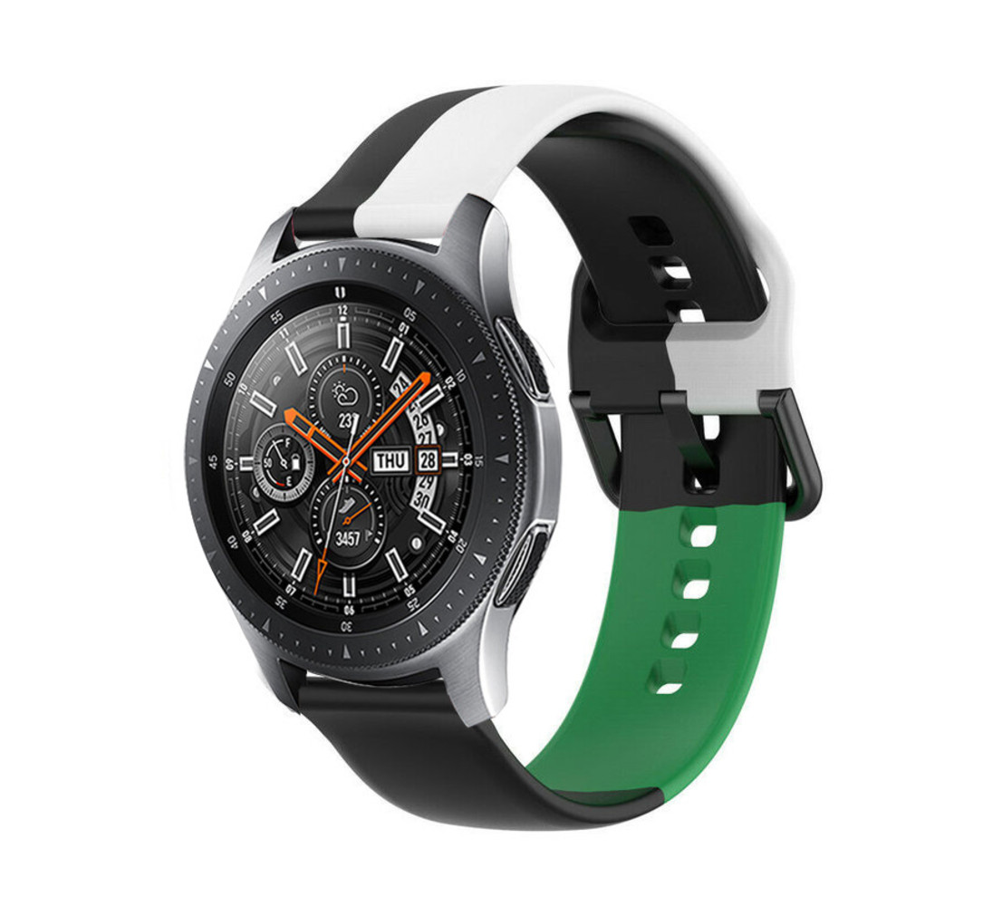 Strap-it Strap-it Bracelet triple sport Samsung Galaxy Watch 46mm (noir-blanc-vert)