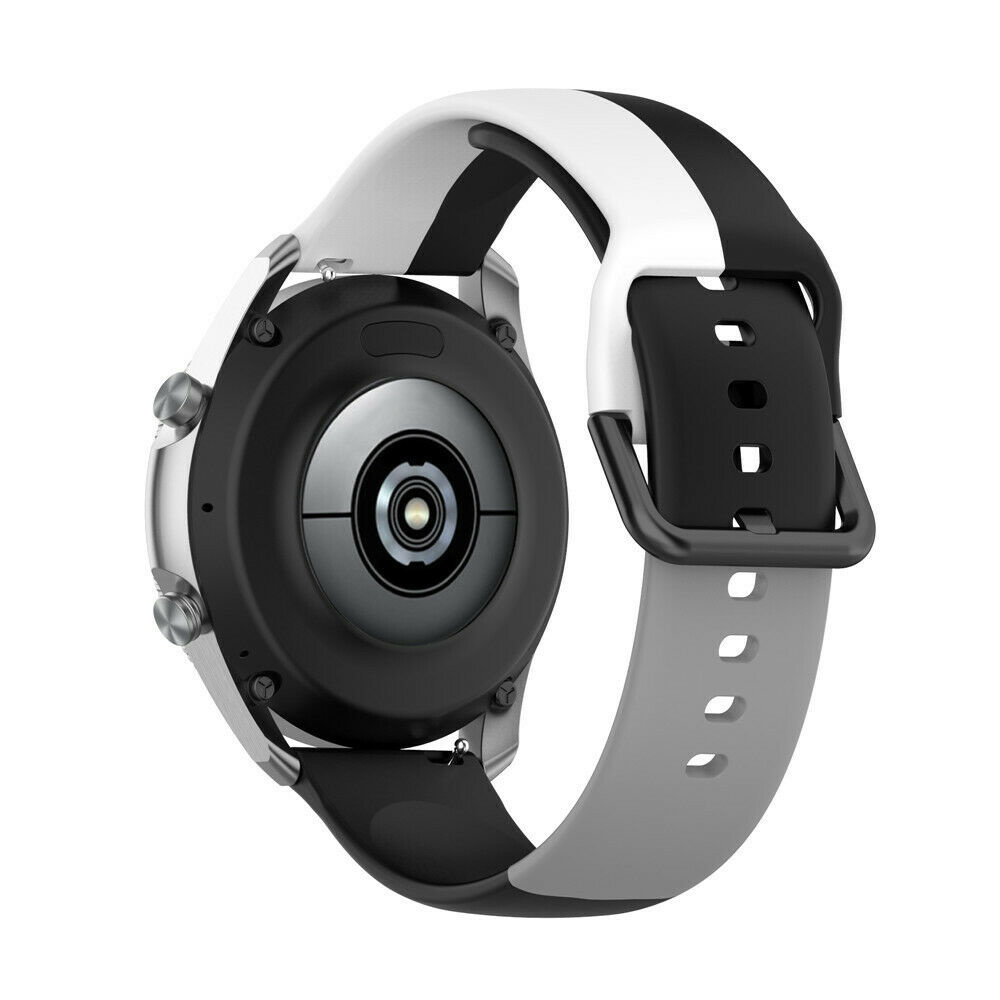 Strap-it Strap-it Bracelet triple sport Samsung Galaxy Watch 46mm (noir-blanc-gris)