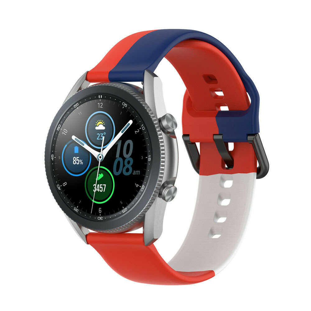 Strap-it Strap-it Bracelet triple sport Samsung Galaxy Watch 3 45mm (rouge-blanc-bleu)