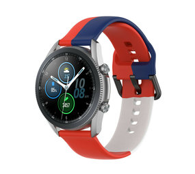 Strap-it Bracelet triple sport Samsung Galaxy Watch 3 45mm (rouge-blanc-bleu)