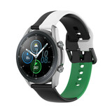 Strap-it Bracelet triple sport Samsung Galaxy Watch 3 45mm (noir-blanc-vert)