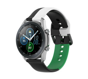 Strap-it Bracelet triple sport Samsung Galaxy Watch 3 45mm (noir-blanc-vert)