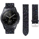 Strap-it Bracelet cuir pailleté Samsung Galaxy Watch 42mm (noir)