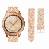 Strap-it Bracelet cuir pailleté Samsung Galaxy Watch 42mm (or rose)