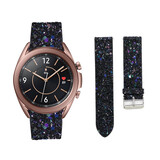 Strap-it Bracelet cuir pailleté Samsung Galaxy Watch 3 41mm (noir)
