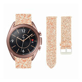 Strap-it Bracelet cuir pailleté Samsung Galaxy Watch 3 41mm (or rose)