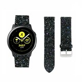 Strap-it Bracelet cuir pailleté Samsung Galaxy Watch Active (noir)