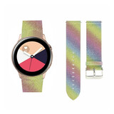 Strap-it Bracelet cuir pailleté Samsung Galaxy Watch Active (arc-en-ciel)