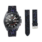 Strap-it Bracelet cuir pailleté Samsung Galaxy Watch 3 45mm (noir)