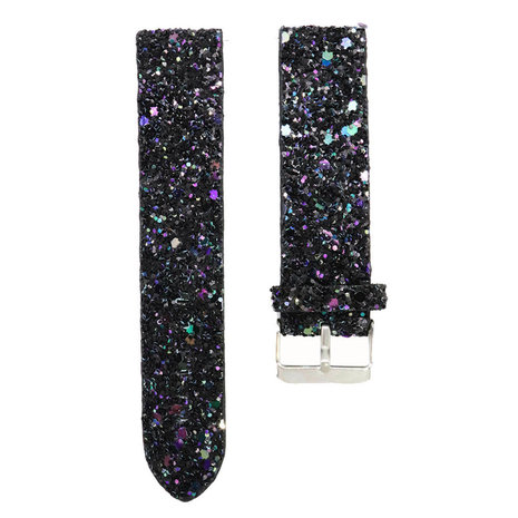 Strap-it Strap-it Bracelet cuir pailleté Samsung Galaxy Watch 3 45mm (noir) Strap-it Strap-it Bracelet cuir pailleté Samsung Galaxy Watch 3 45mm (noir)