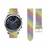 Strap-it Bracelet cuir pailleté Samsung Gear S3 (arc-en-ciel)