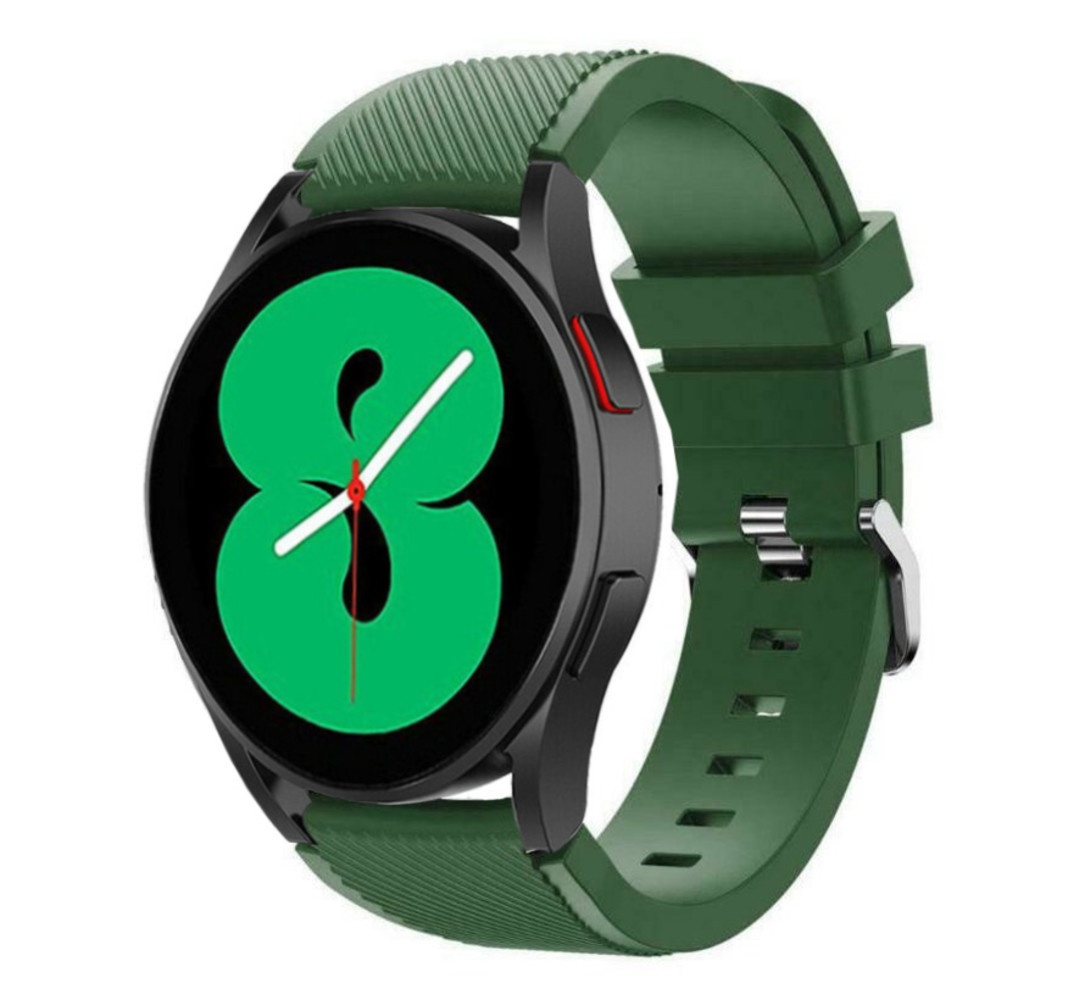 Strap-it Strap-it Bracelet silicone Samsung Galaxy Watch 4 44mm (vert armée)
