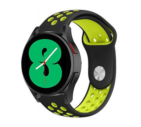 Strap-it Bracelet sport Samsung Galaxy Watch 4 44mm (noir/jaune)