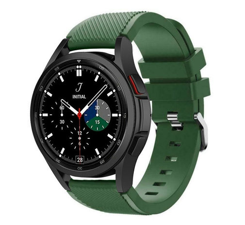 Strap-it Strap-it Bracelet silicone Samsung Galaxy Watch 4 Classic 42mm (vert armée)