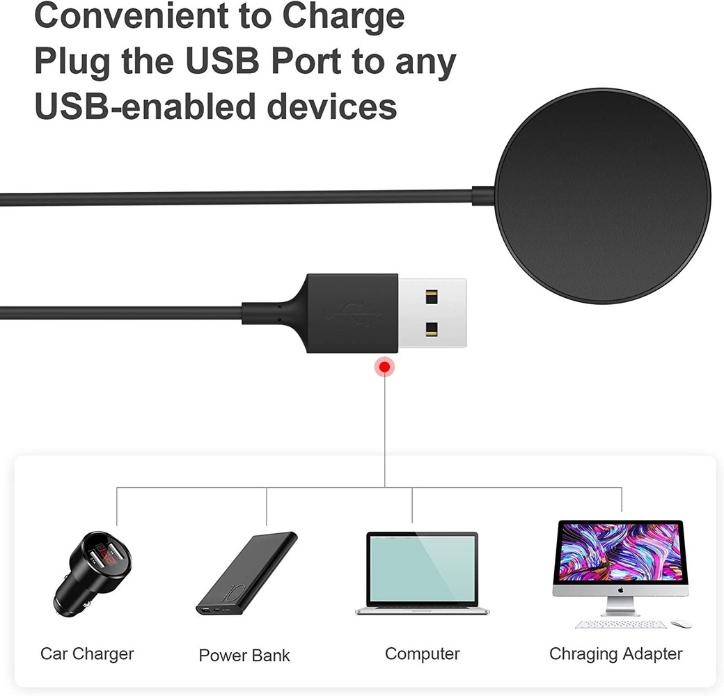 Chargeur USB de rechange Strapsco pour Samsung Galaxy Watch 4 Smartwatch