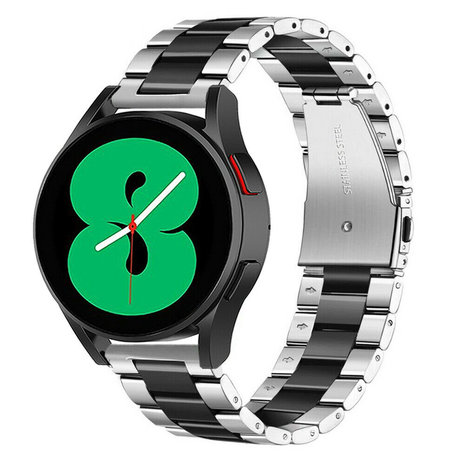 Strap-it Strap-it Bracelet acier Samsung Galaxy Watch 4 44mm (argent/noir)