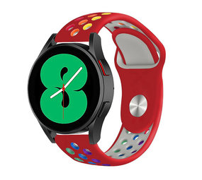 Strap-it Bracelet sport Samsung Galaxy Watch 4 44mm (rouge/multicolore)