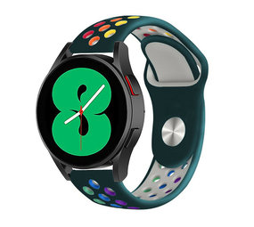 Strap-it Bracelet sport Samsung Galaxy Watch 4 44mm (vert pin/multicolore) Strap-it Bracelet sport Samsung Galaxy Watch 4 44mm (vert pin/multicolore)