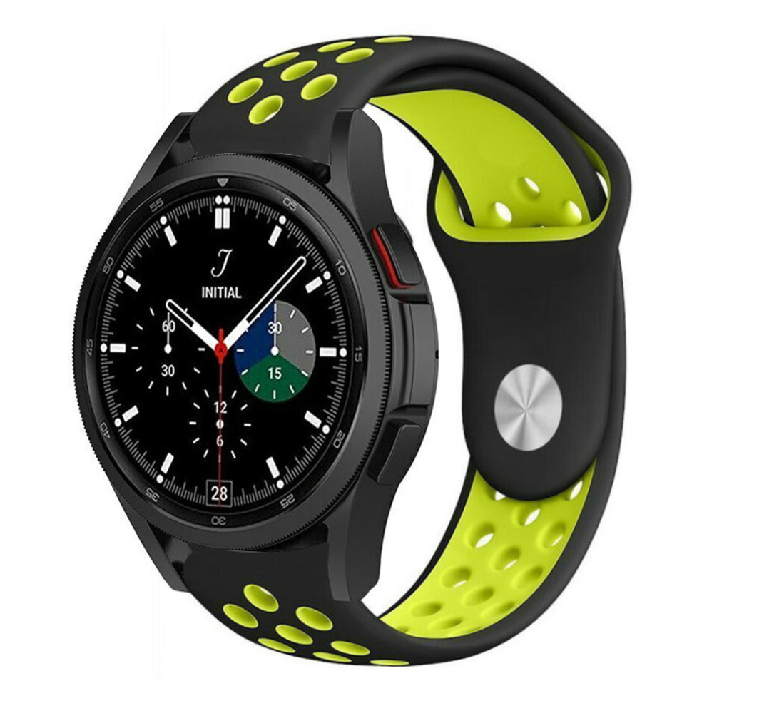 Strap-it Strap-it Bracelet sport Samsung Galaxy Watch 4 Classic 42mm (noir/jaune) Strap-it Strap-it Bracelet sport Samsung Galaxy Watch 4 Classic 42mm (noir/jaune)