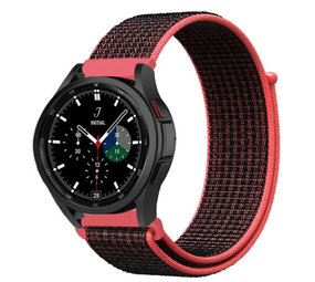 Strap-it Bracelet nylon Samsung Galaxy Watch 4 Classic 42mm (noir/rouge)