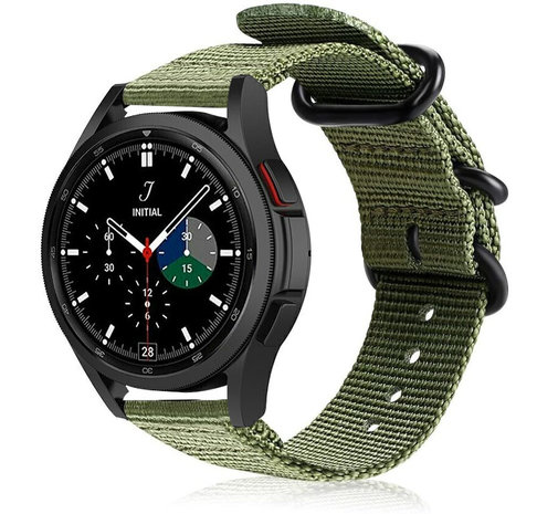 Strap-it Strap-it Bracelet nylon boucle Samsung Galaxy Watch 4 Classic 42mm (vert)