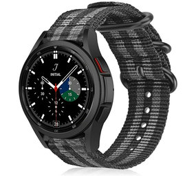 Strap-it Bracelet nylon boucle Samsung Galaxy Watch 4 Classic 42mm (noir/gris)
