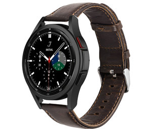 Strap-it Bracelet cuir Samsung Galaxy Watch 4 Classic 42mm (marron foncé)