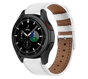 Strap-it Bracelet cuir Samsung Galaxy Watch 4 Classic 46mm (blanc)