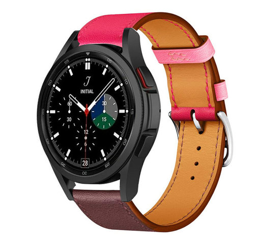 Strap-it Strap-it Bracelet cuir Samsung Galaxy Watch 4 Classic 42mm (rose/marron rouge)