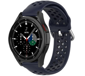 Strap-it Bracelet silicone avec trous Samsung Galaxy Watch 4 Classic 42mm (bleu foncé)