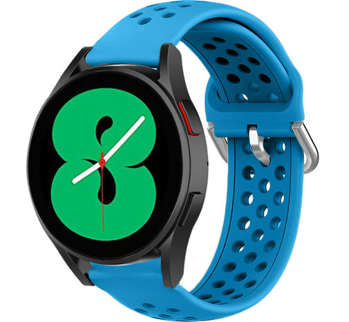 Strap-it Strap-it Bracelet silicone avec trous Samsung Galaxy Watch 4 40mm (bleu clair)