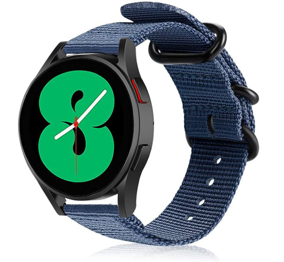 Strap-it Strap-it Bracelet nylon boucle Samsung Galaxy Watch 4 40mm (bleu)