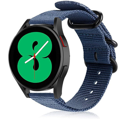 Strap-it Strap-it Bracelet nylon boucle Samsung Galaxy Watch 4 40mm (bleu)