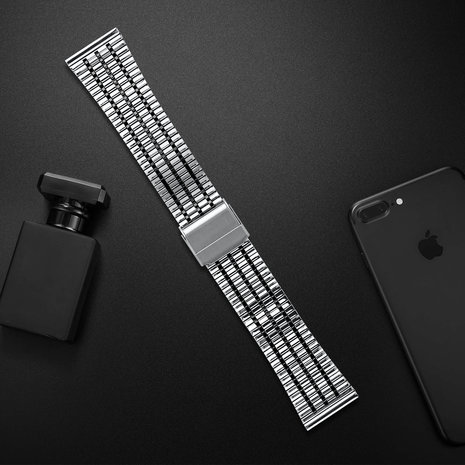 Strap-it Strap-it Bracelet acier inoxydable Samsung Gear S3 (argent/noir) Strap-it Strap-it Bracelet acier inoxydable Samsung Gear S3 (argent/noir)