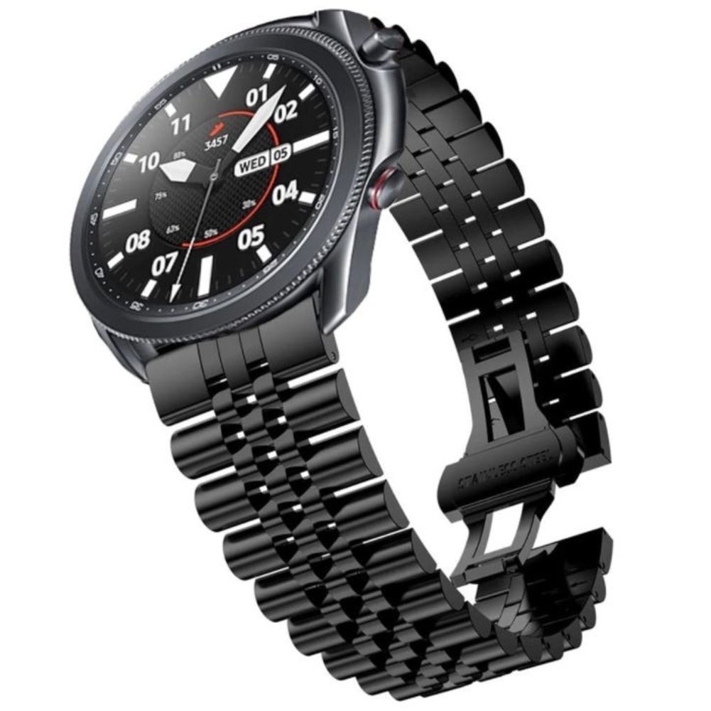 Strap-it Strap-it Bracelet acier Jubilee Samsung Galaxy Watch 3 45mm (noir)