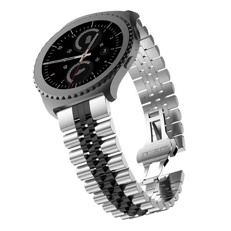Strap-it Strap-it Bracelet acier Jubilee Samsung Galaxy Watch 42mm (argent/noir) Strap-it Strap-it Bracelet acier Jubilee Samsung Galaxy Watch 42mm (argent/noir)