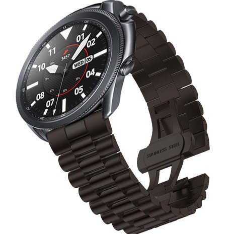 Strap-it Strap-it Bracelet acier Présidentiel Samsung Galaxy Watch 3 45mm (noir)