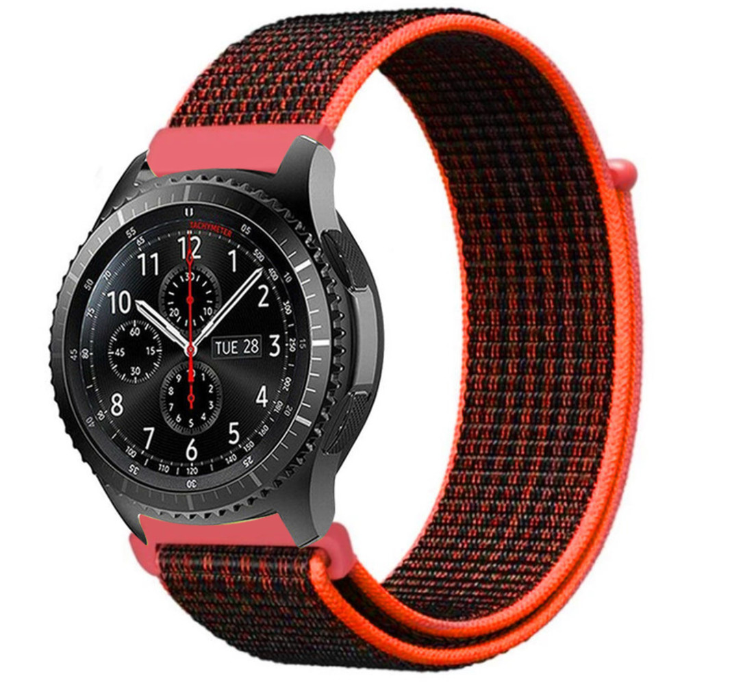 Strap-it Strap-it Bracelet nylon Samsung Galaxy Watch 46mm (noir/orange)