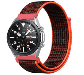 Strap-it Bracelet nylon  Samsung Galaxy Watch 3 45mm (noir/orange)