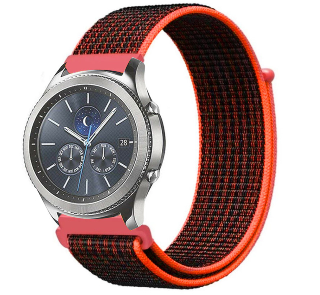 Strap-it Strap-it Bracelet nylon Samsung Gear S3 (noir/orange)