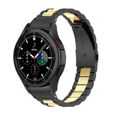 Strap-it Bracelet maillons acier Samsung Galaxy Watch 4 Classic 42mm (noir/or)
