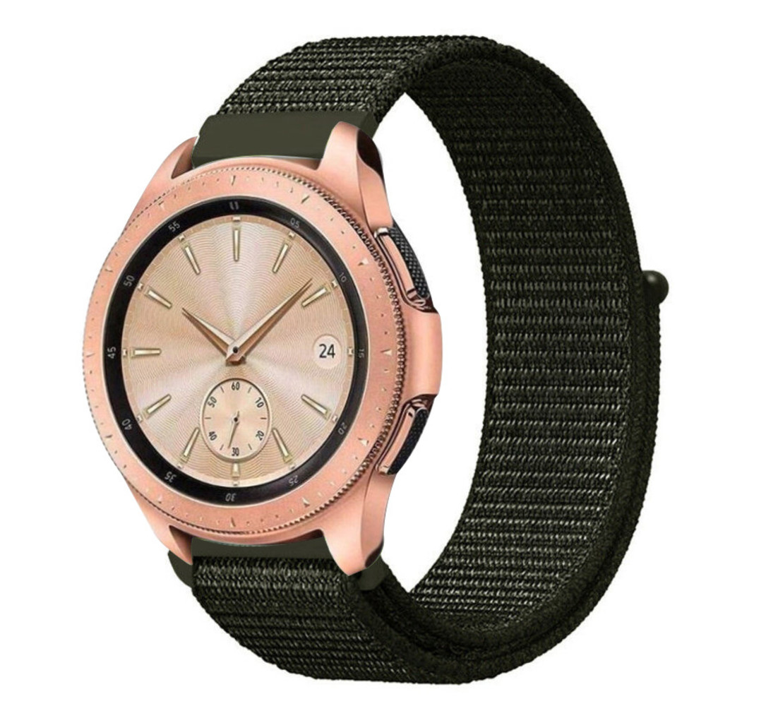 Strap-it Strap-it Bracelet nylon Samsung Galaxy Watch 42mm (vert foncé)