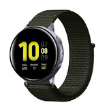 Strap-it Bracelet nylon Samsung Galaxy Watch Active (vert foncé)