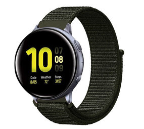 Strap-it Bracelet nylon Samsung Galaxy Watch Active (vert foncé)