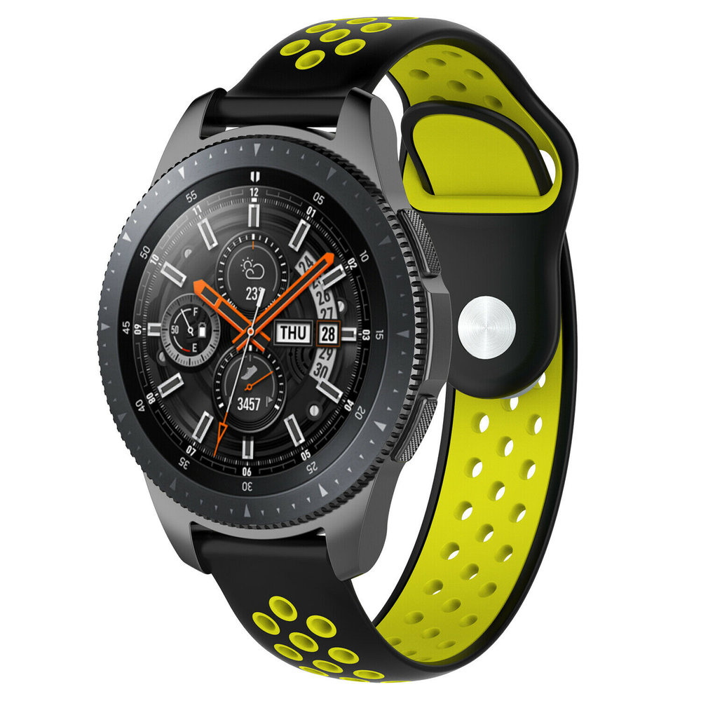 Strap-it Strap-it Bracelet sport Samsung Galaxy Watch 46mm (noir/jaune) Strap-it Strap-it Bracelet sport Samsung Galaxy Watch 46mm (noir/jaune)