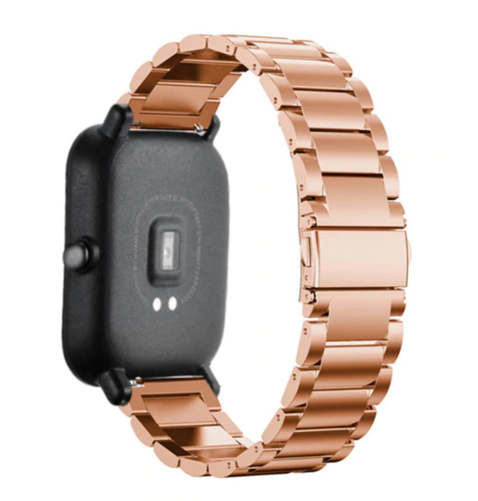 Strap-it Strap-it Bracelet acier Xiaomi Amazfit Bip (or rose)