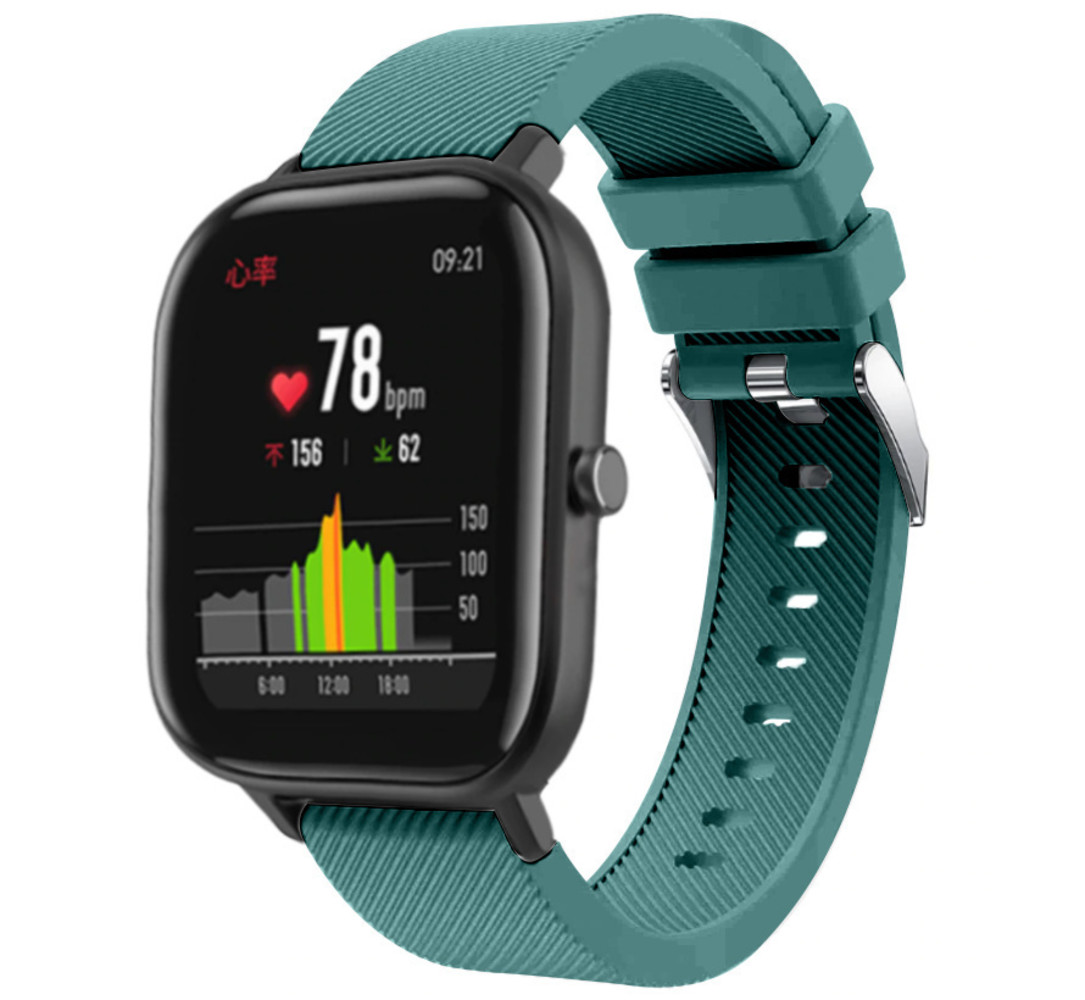 Strap-it Strap-it Bracelet silicone Xiaomi Amazfit GTS (vert pin)